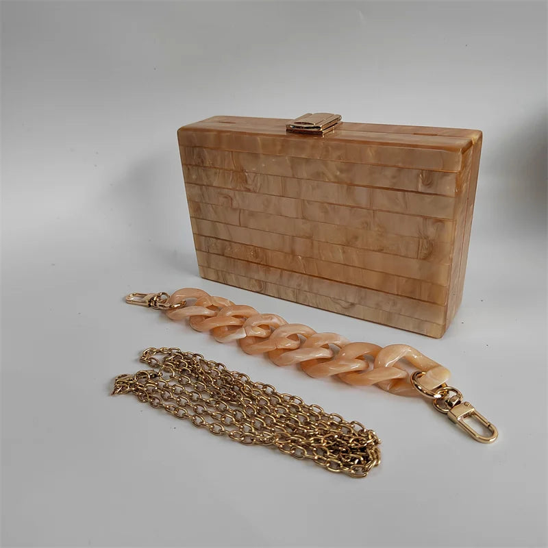 Champagne acrylic envelope clutch