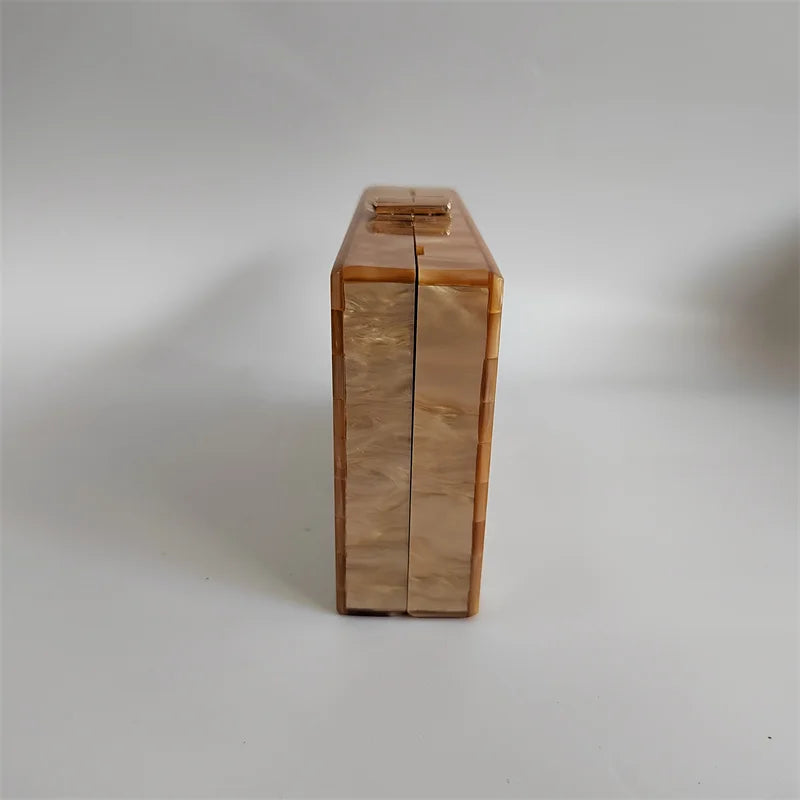 Champagne acrylic envelope clutch