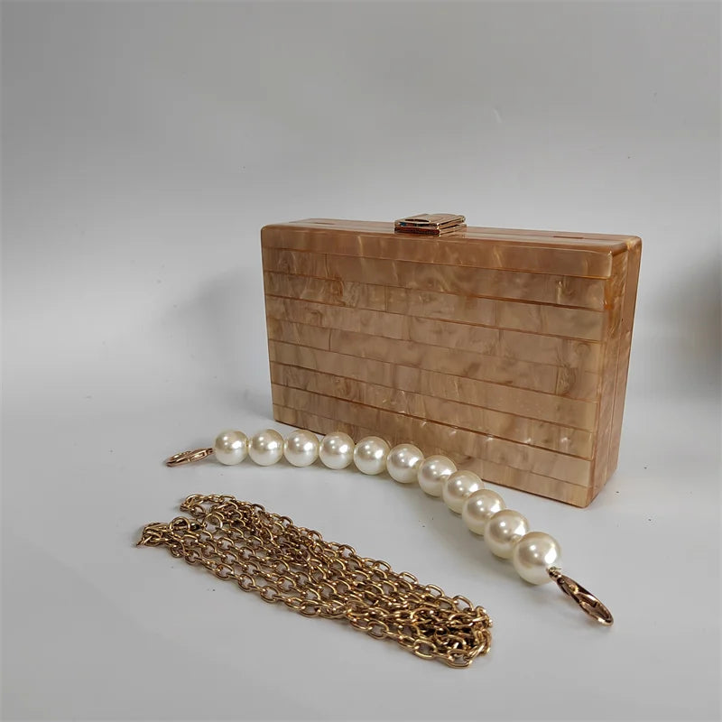 Champagne acrylic envelope clutch