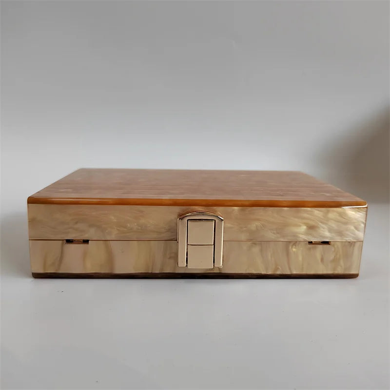 Champagne acrylic envelope clutch