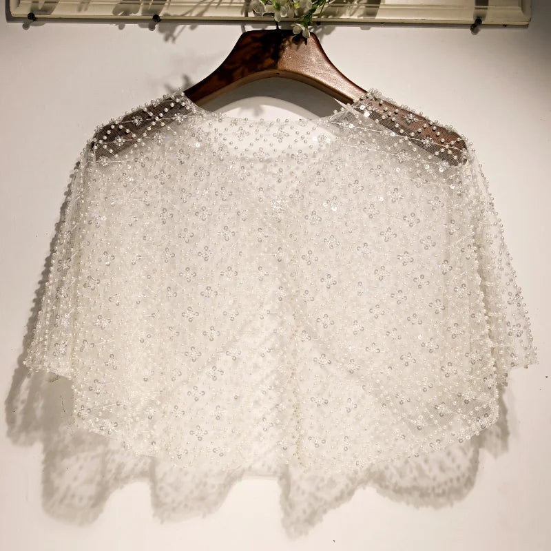 Beaded lace cape
