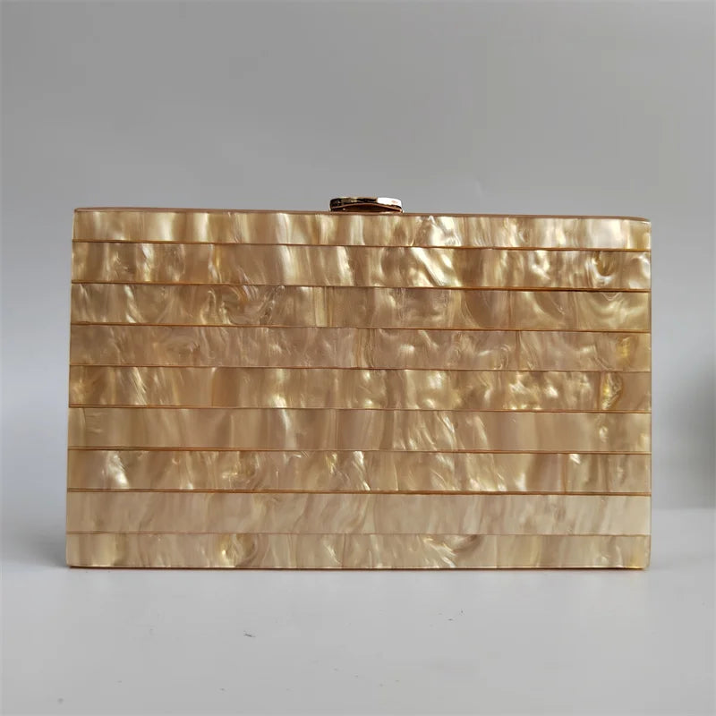 Champagne acrylic envelope clutch