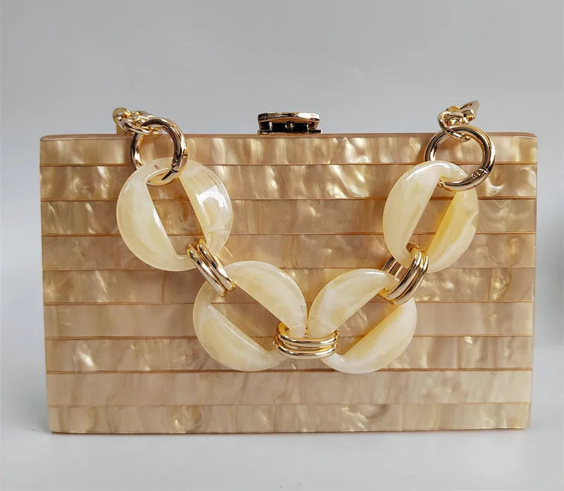 Champagne acrylic envelope clutch