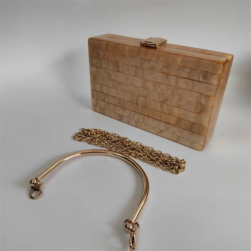 Champagne acrylic envelope clutch