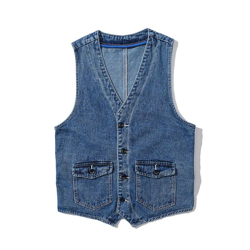 Casual cotton-blend vest