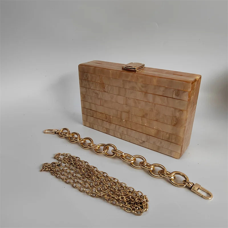 Champagne acrylic envelope clutch