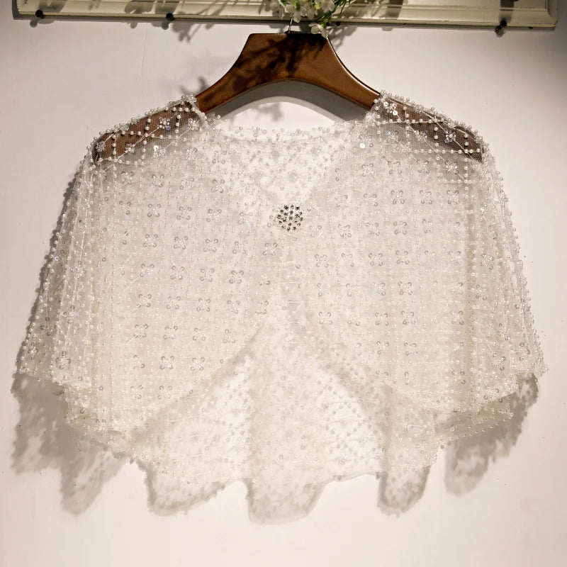 Beaded lace cape