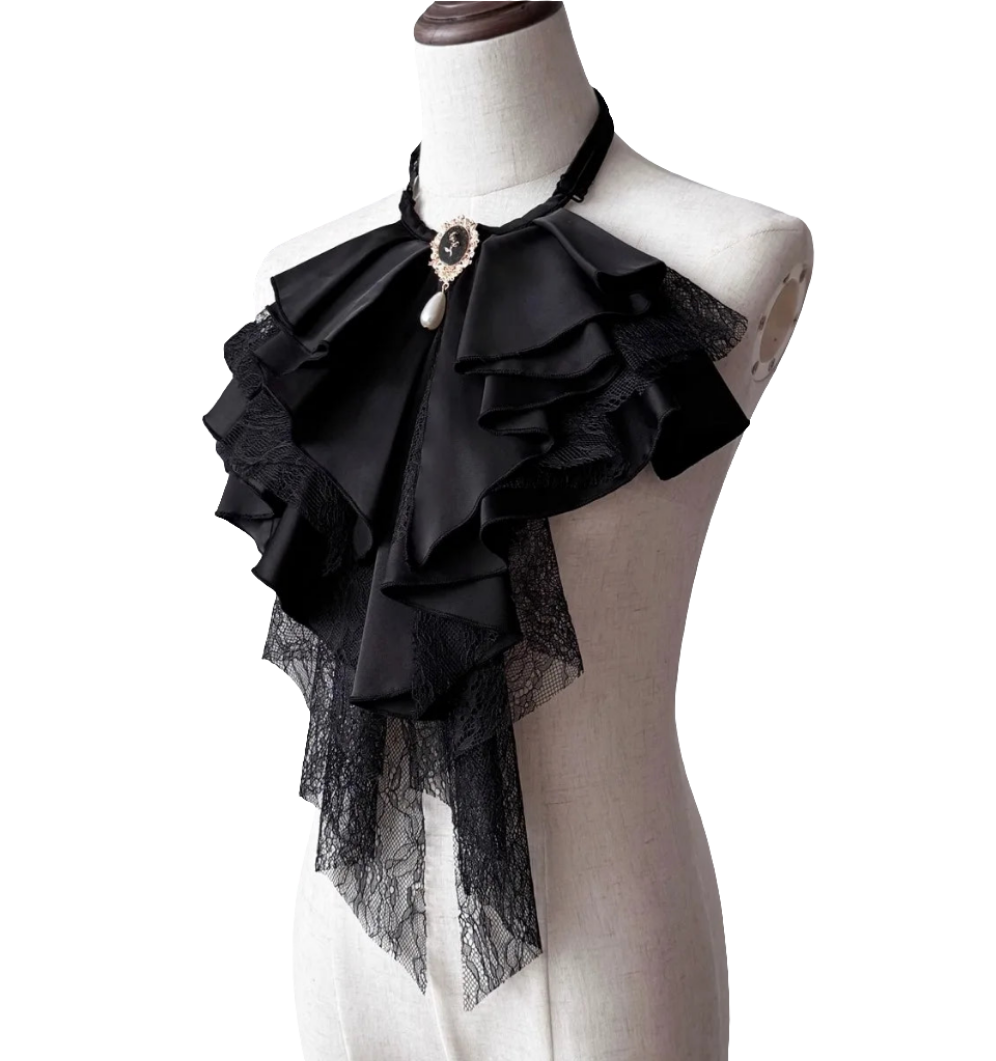 Vintage ruffled cravat bow tie