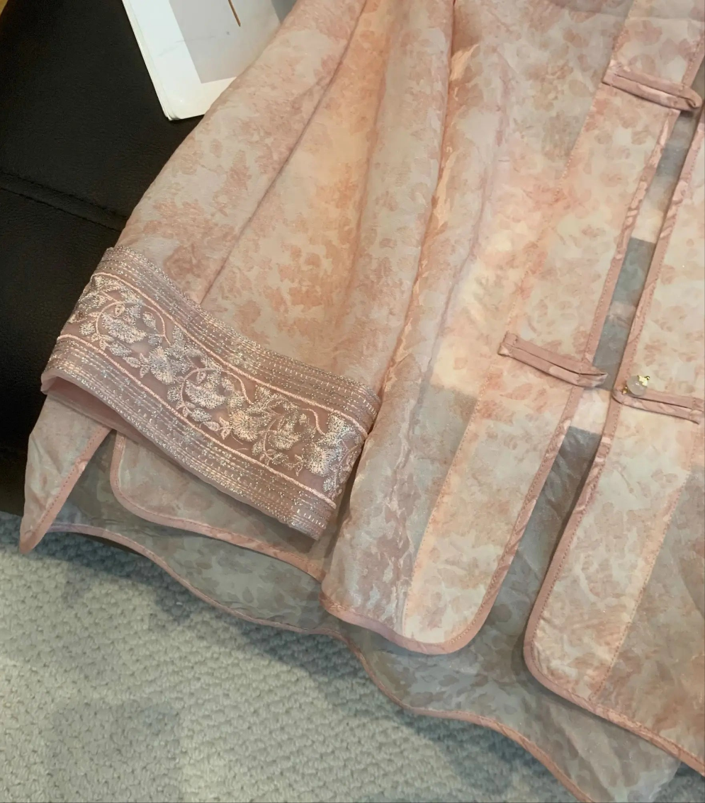 Embroidered chiffon blouse