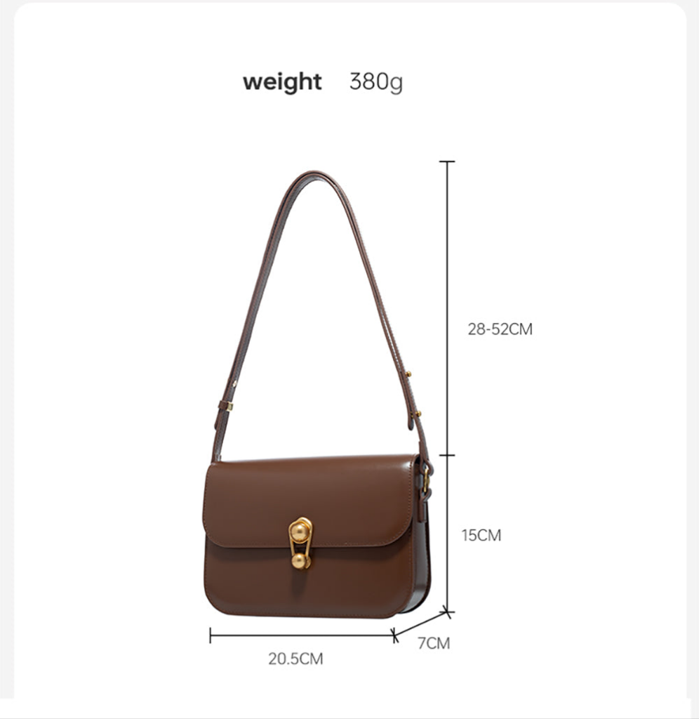 Elegant split leather shoulder bag