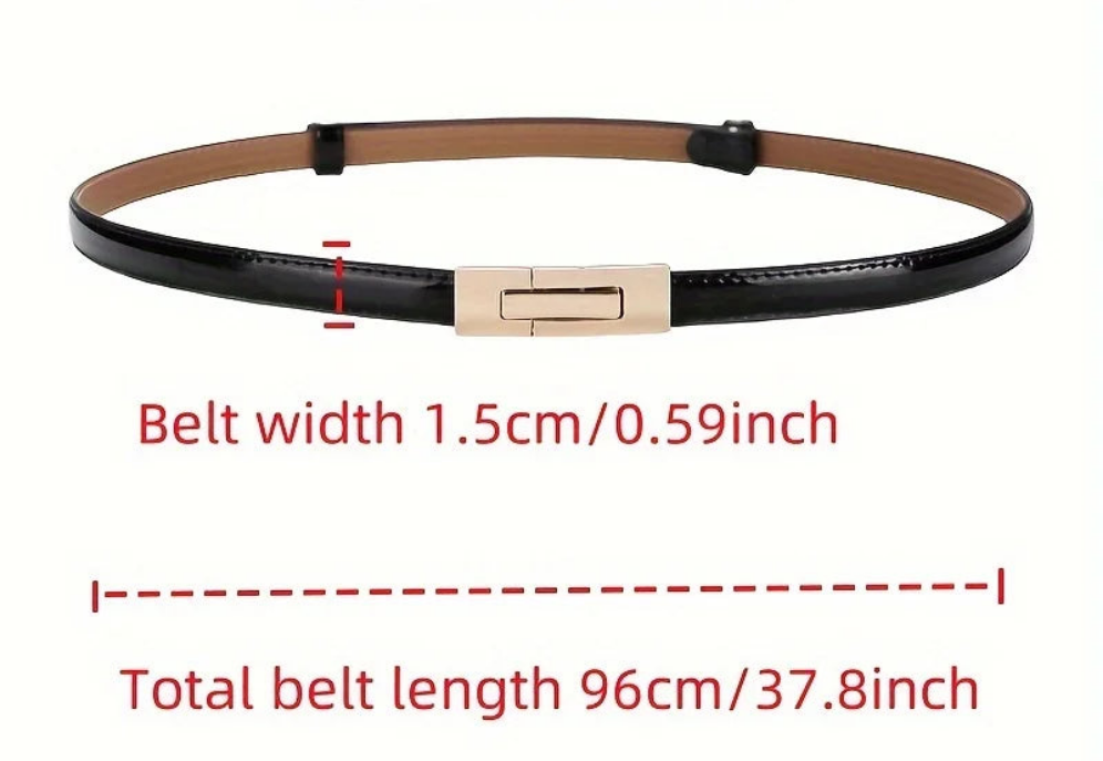 Adjustable skinny leather waist belt