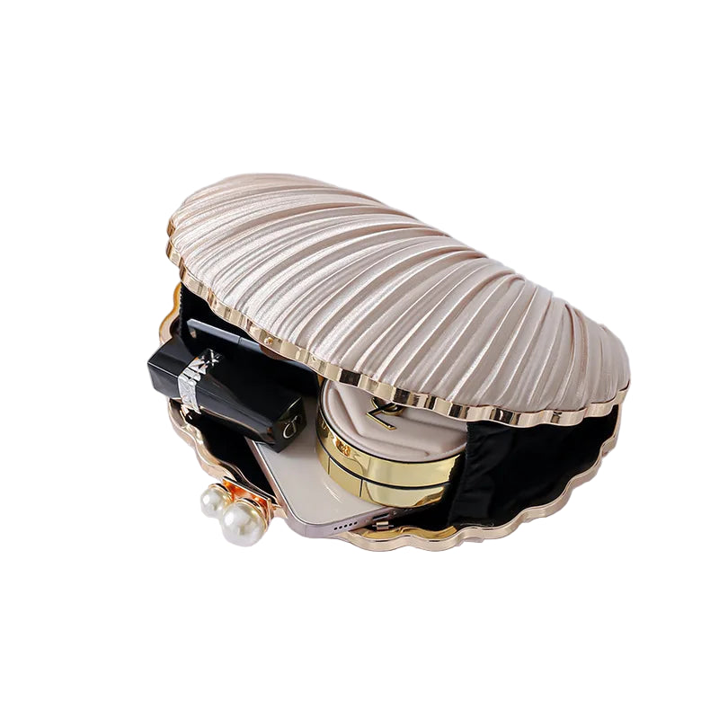 Classic fold silk seashell bag