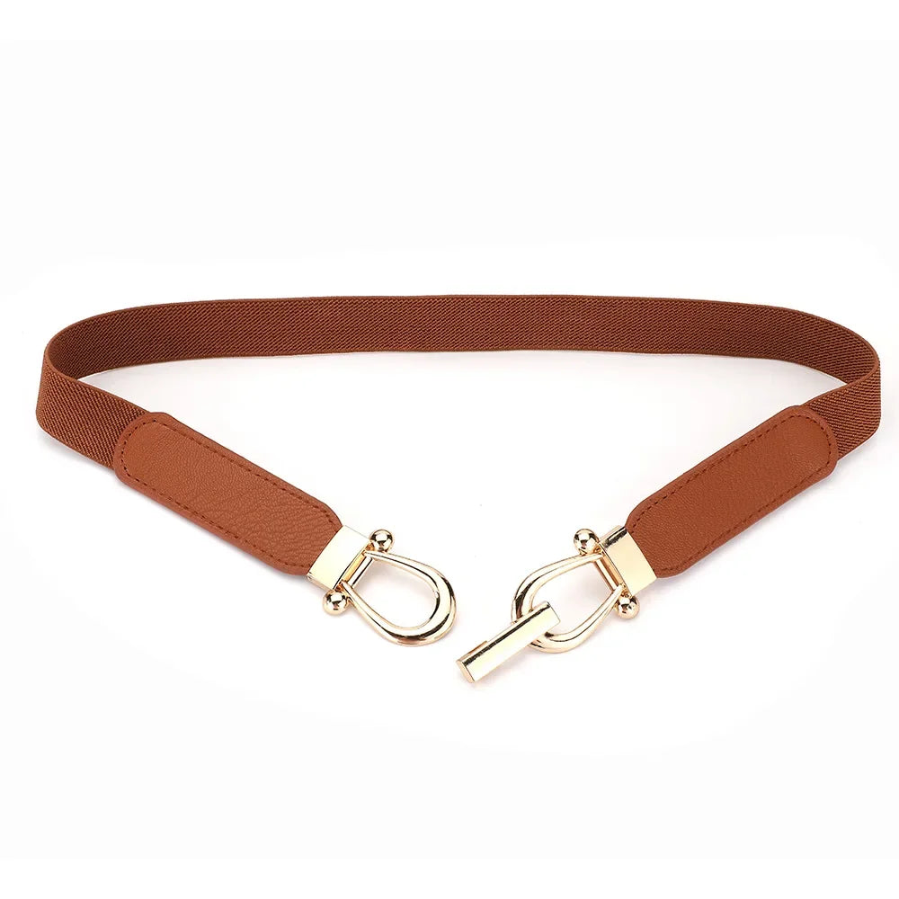 Classic elastic PU leather belt