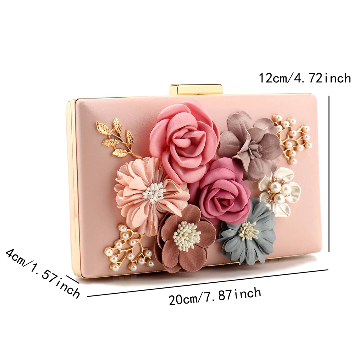 Handmade pearl & floral evening clutch