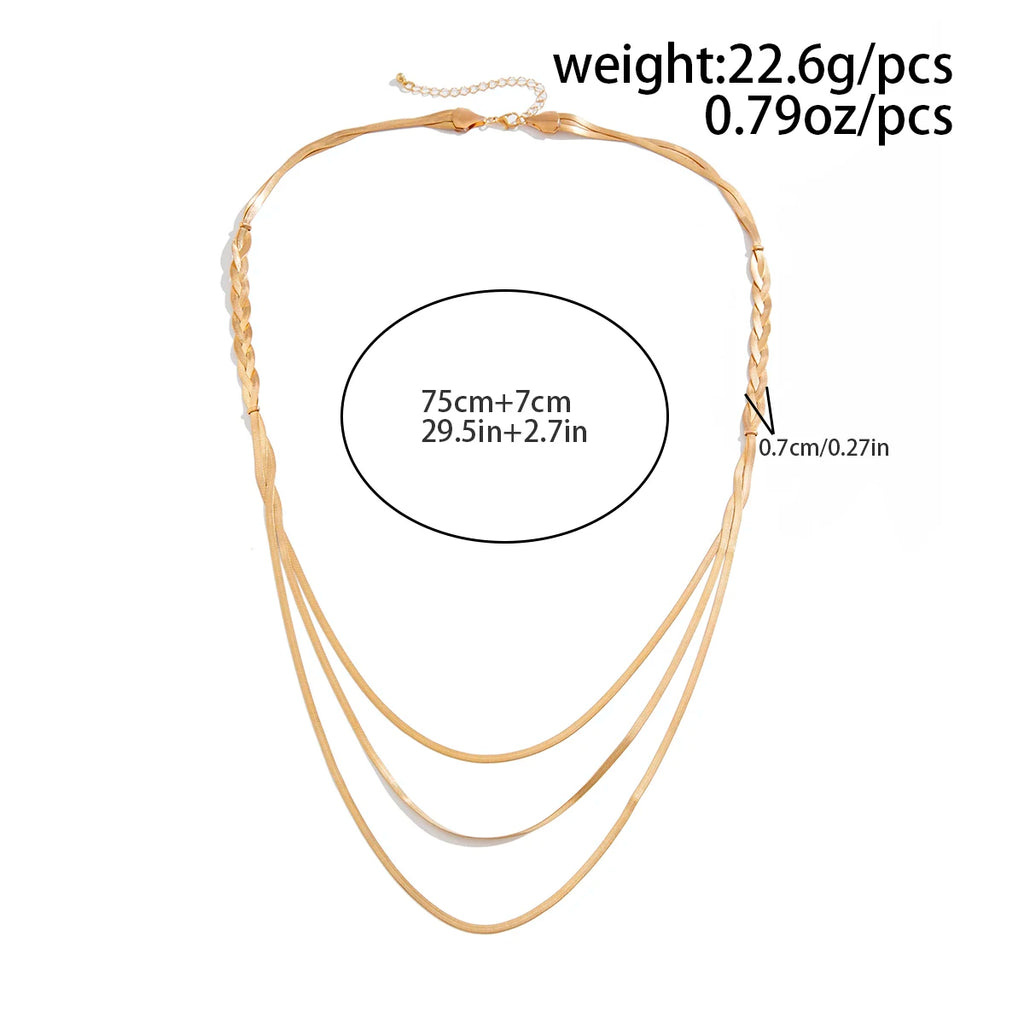 Multilayer snake chain necklace