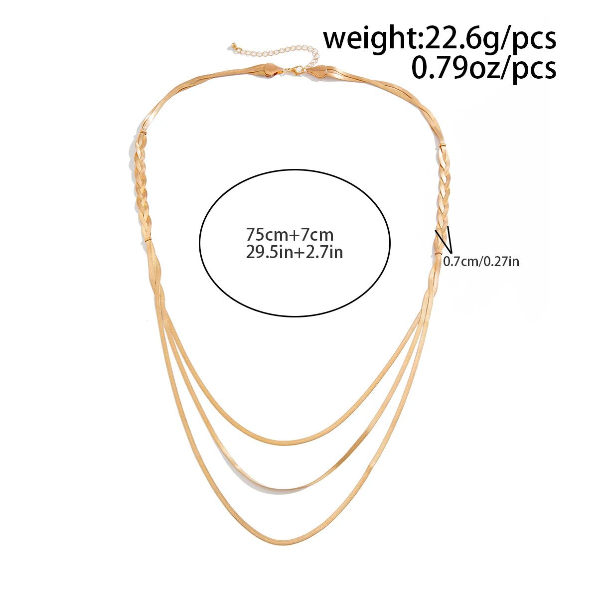 Multilayer snake chain necklace