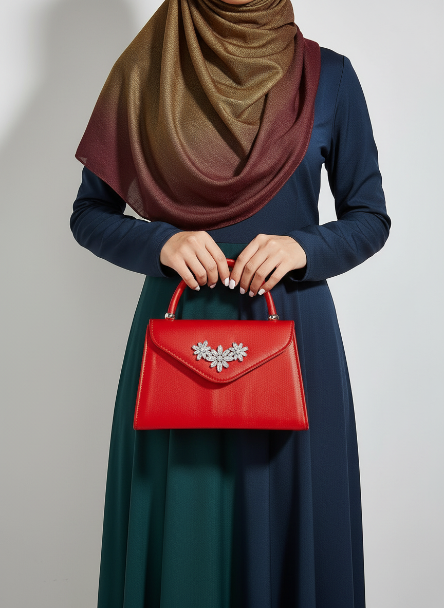 Elegant floral clutch bag