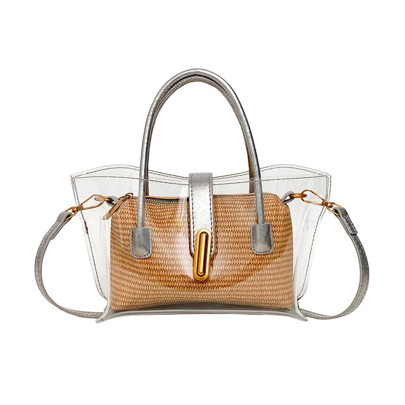 Transparent top-handle bag