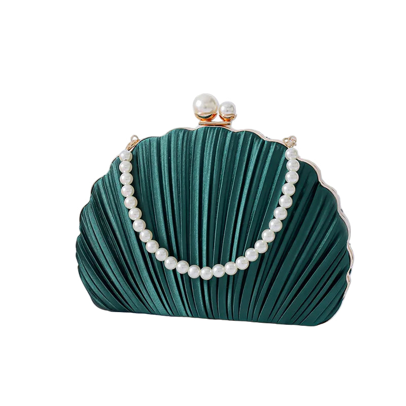 Classic fold silk seashell bag