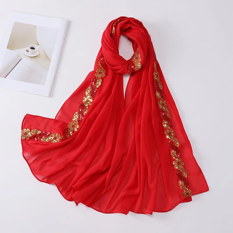 Lightweight chiffon shawl