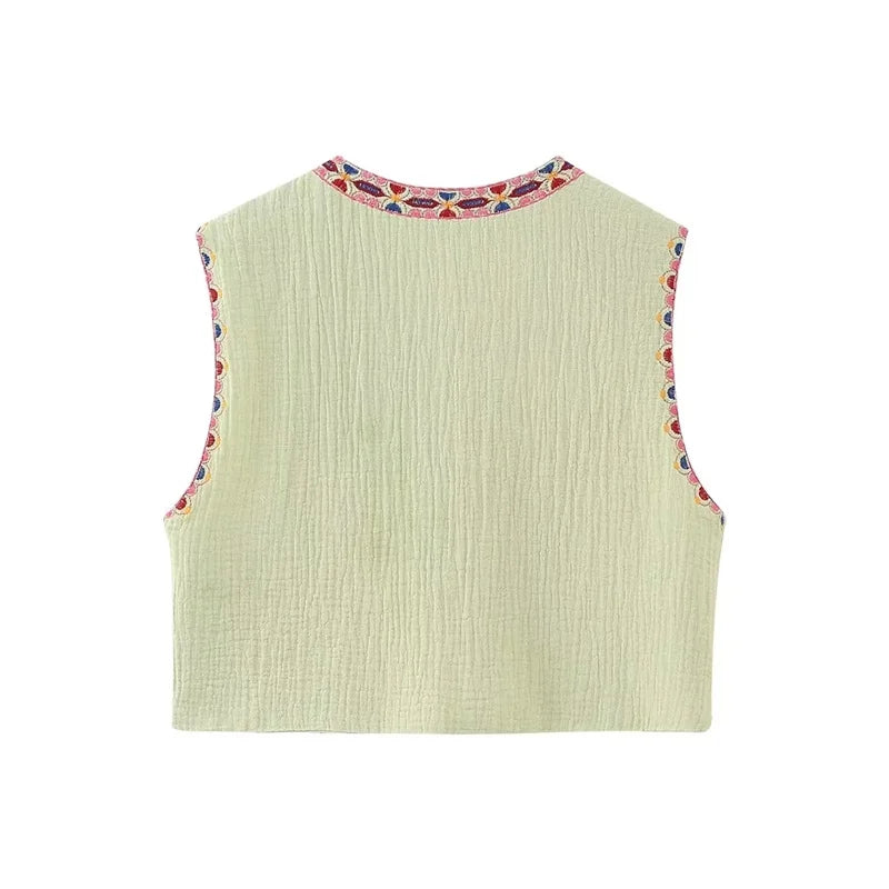 Open front floral vest