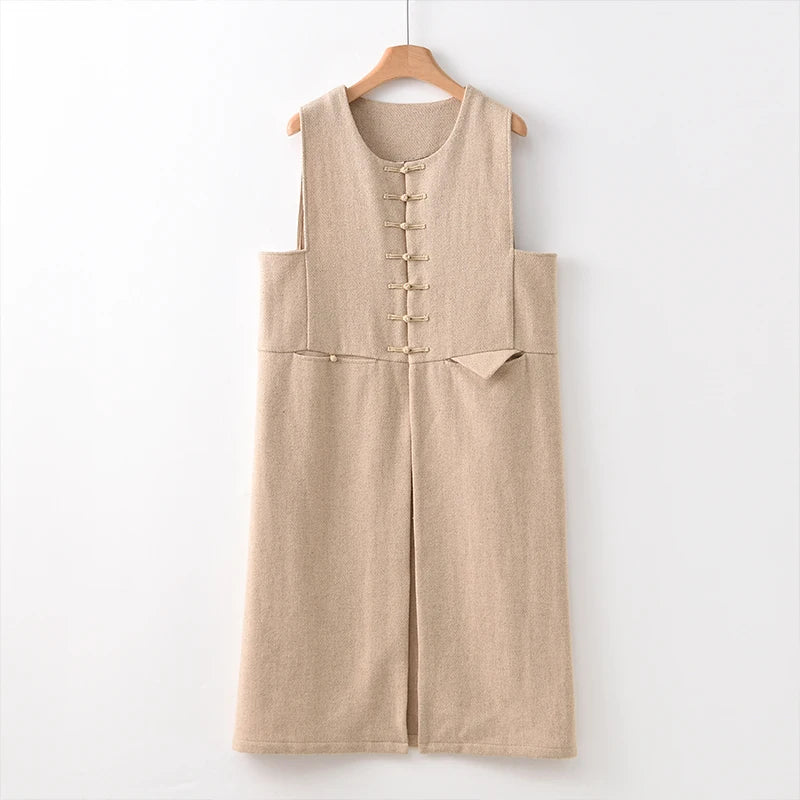 Cashmere-blend long vest
