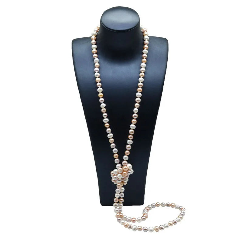 Long freshwater pearl necklace