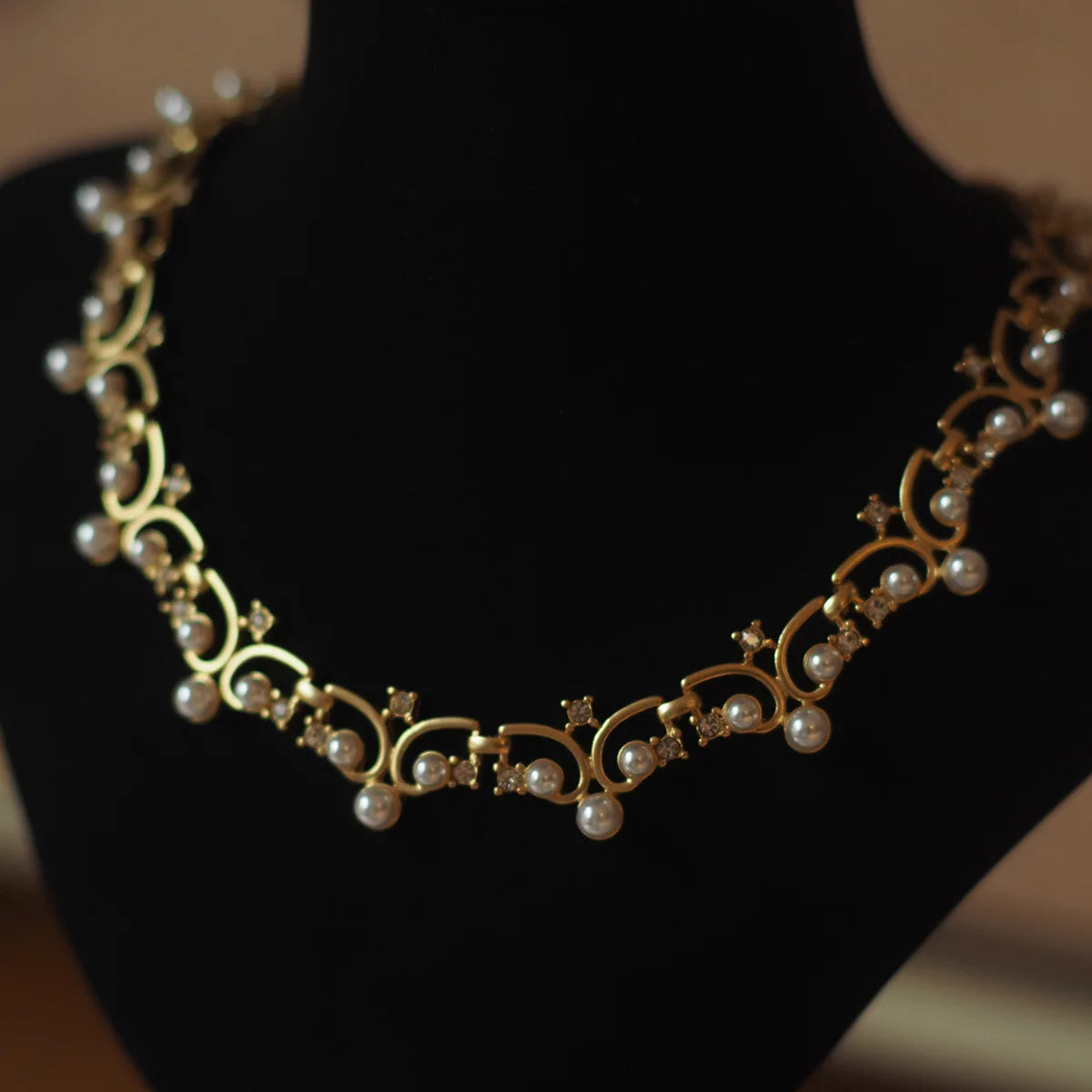 Vermeil gold-plated pearl necklace