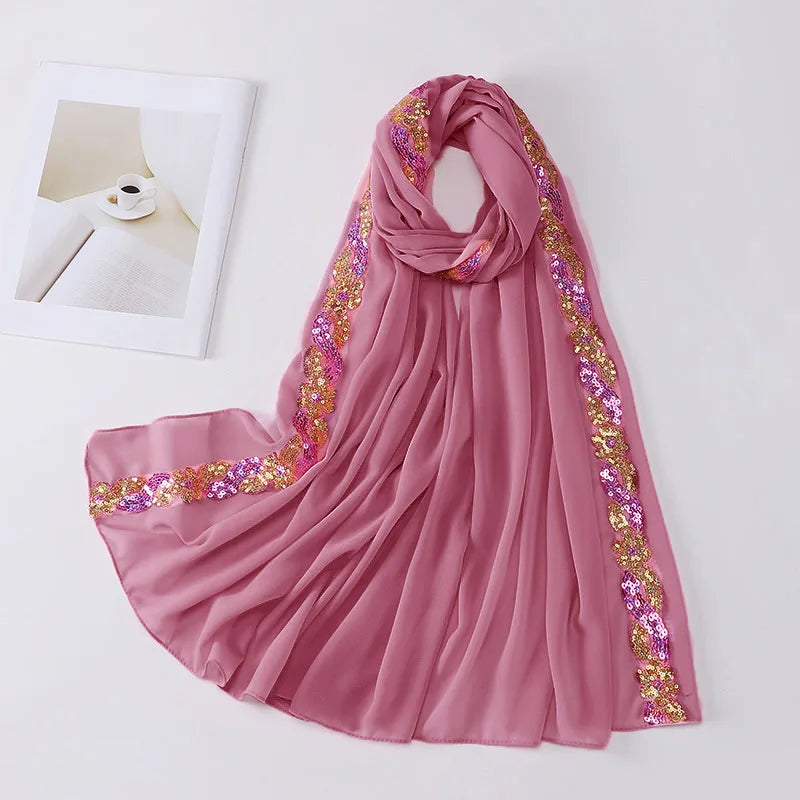 Lightweight chiffon shawl