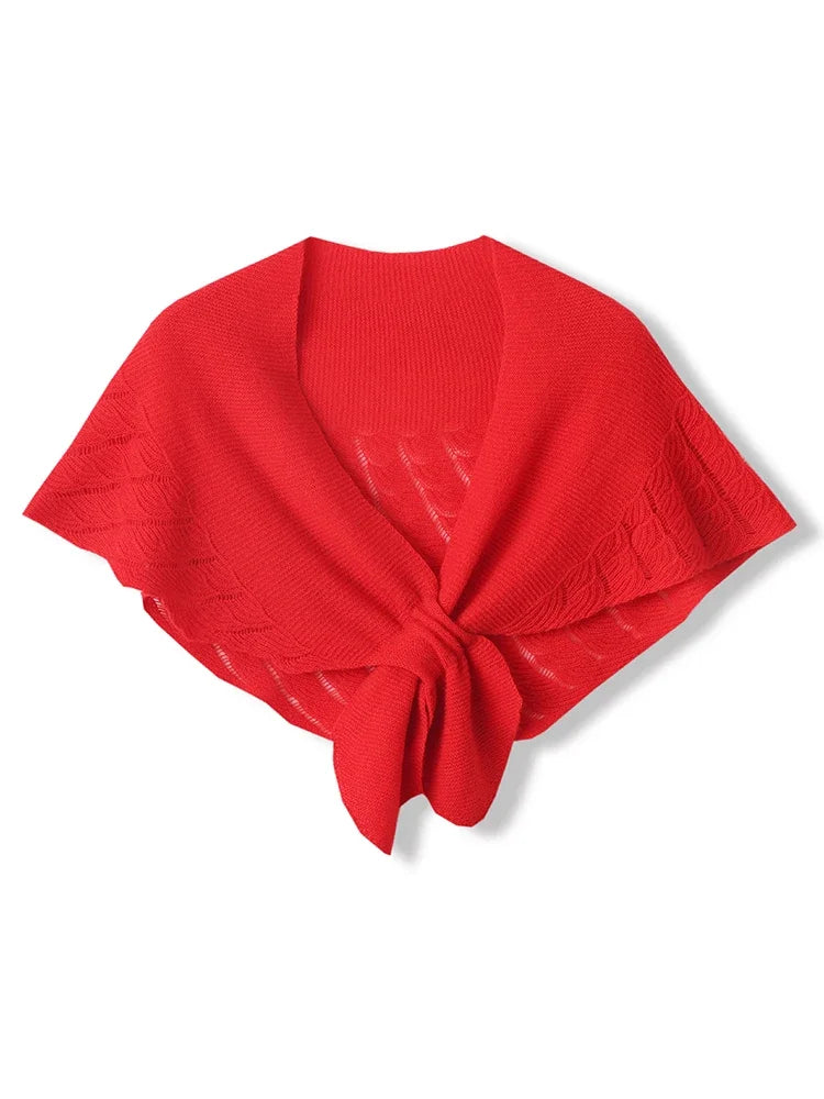 Pure wool knit shawl