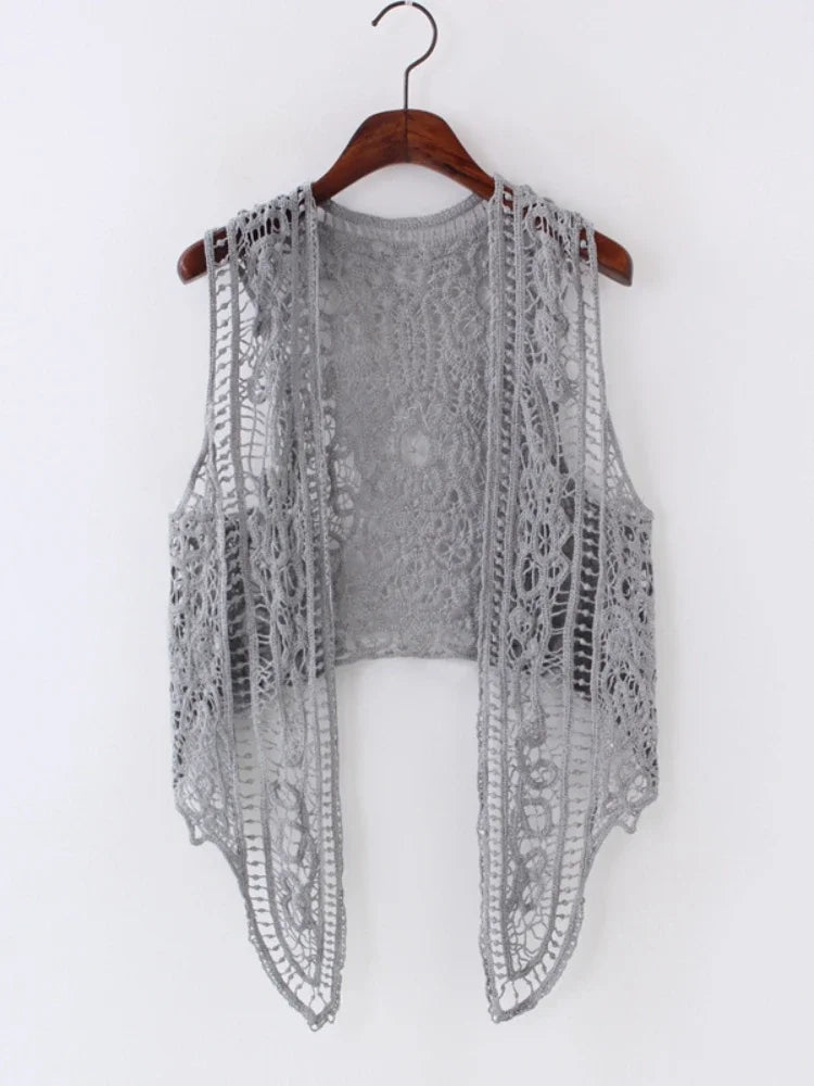 Asymmetric knit vest