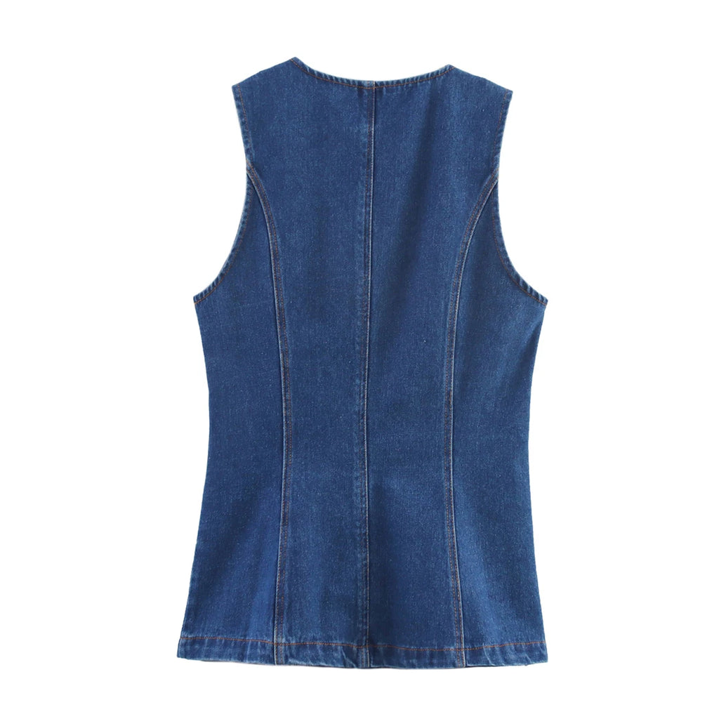 Casual denim vest