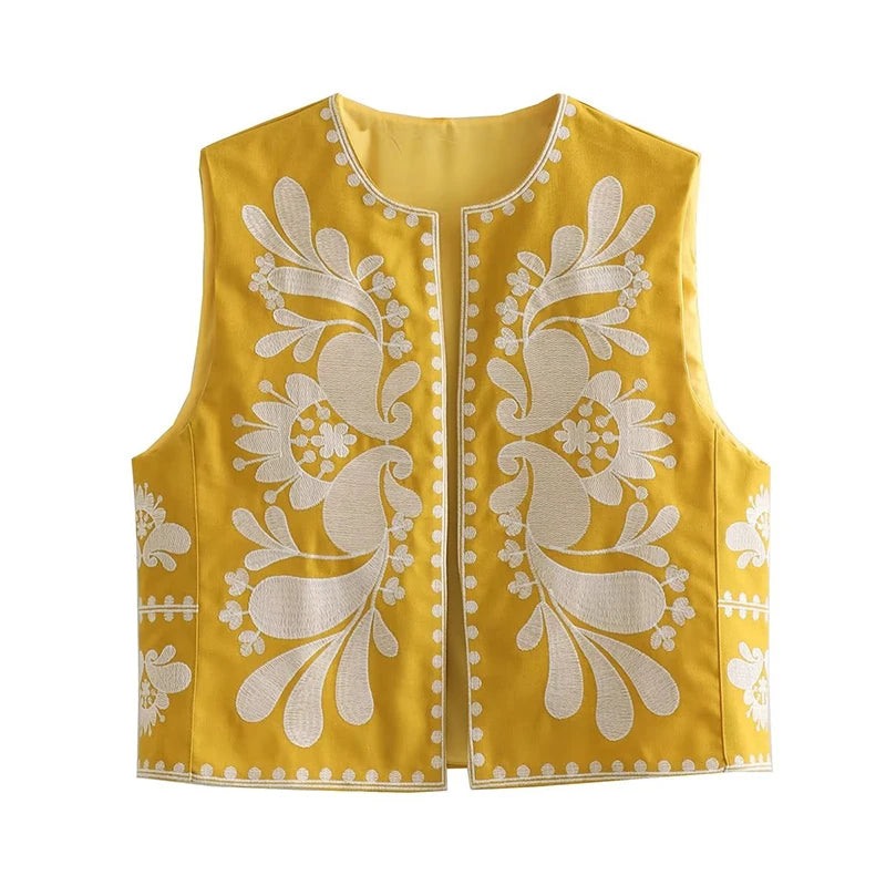Casual embroidered vest
