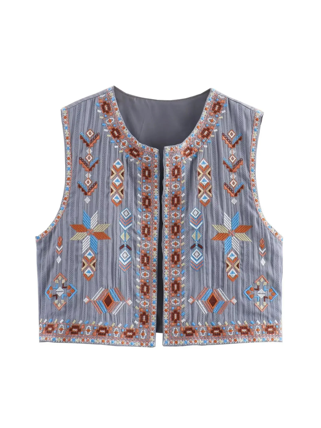 Vintage embroidered ethnic style vest