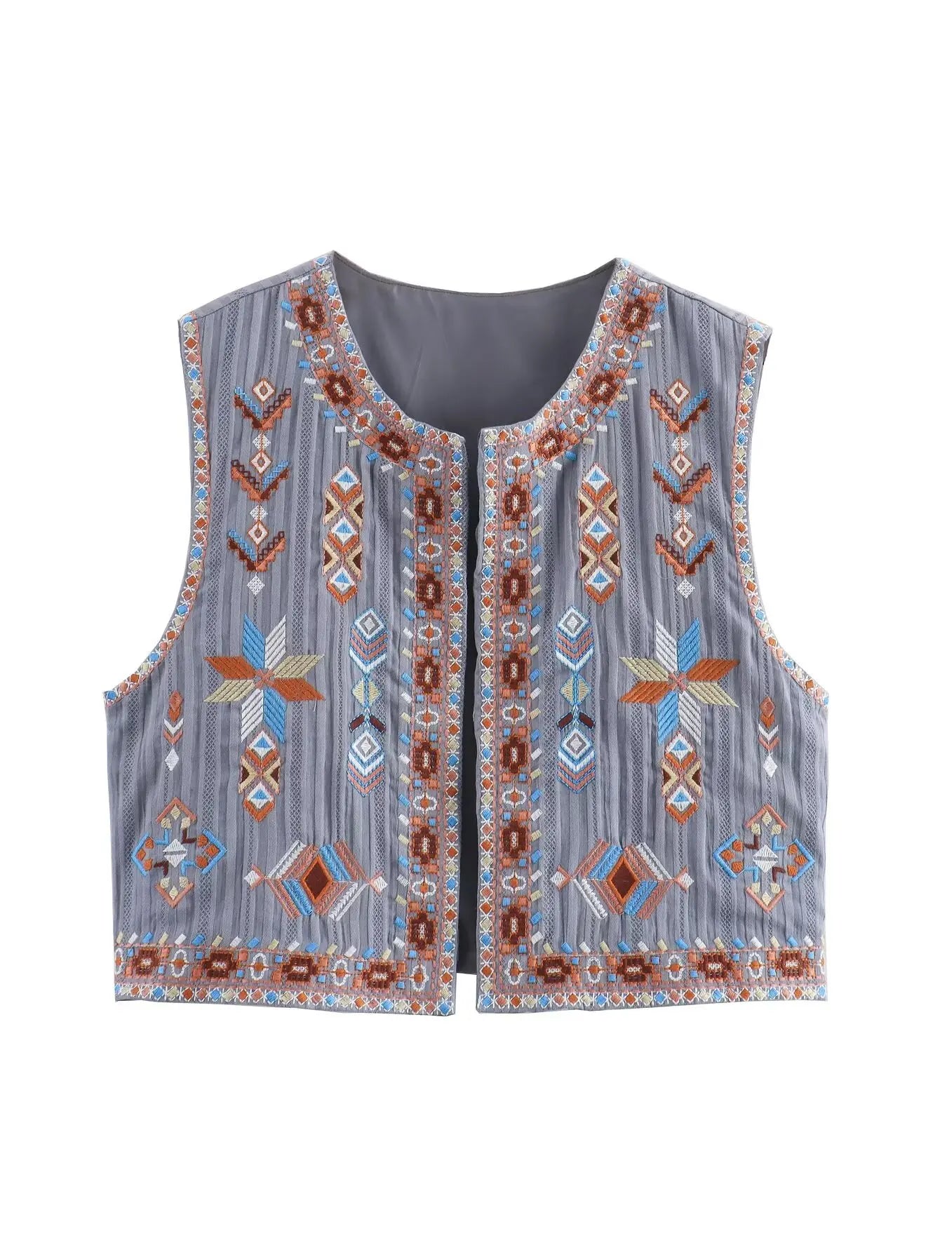 Vintage embroidered ethnic style vest