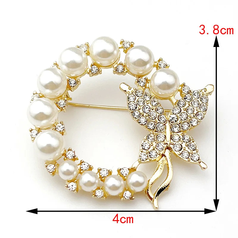 Flower series pearl brooch