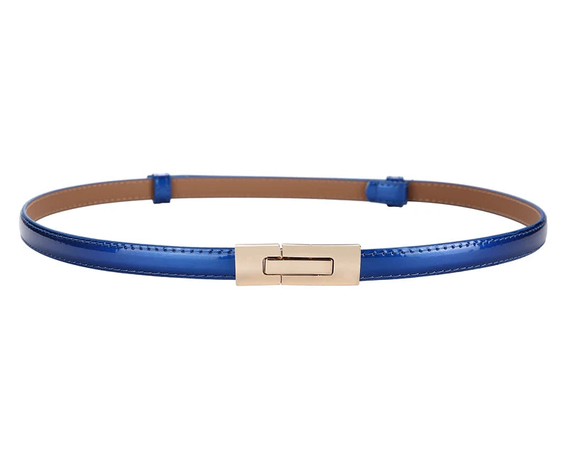 Adjustable skinny leather waist belt