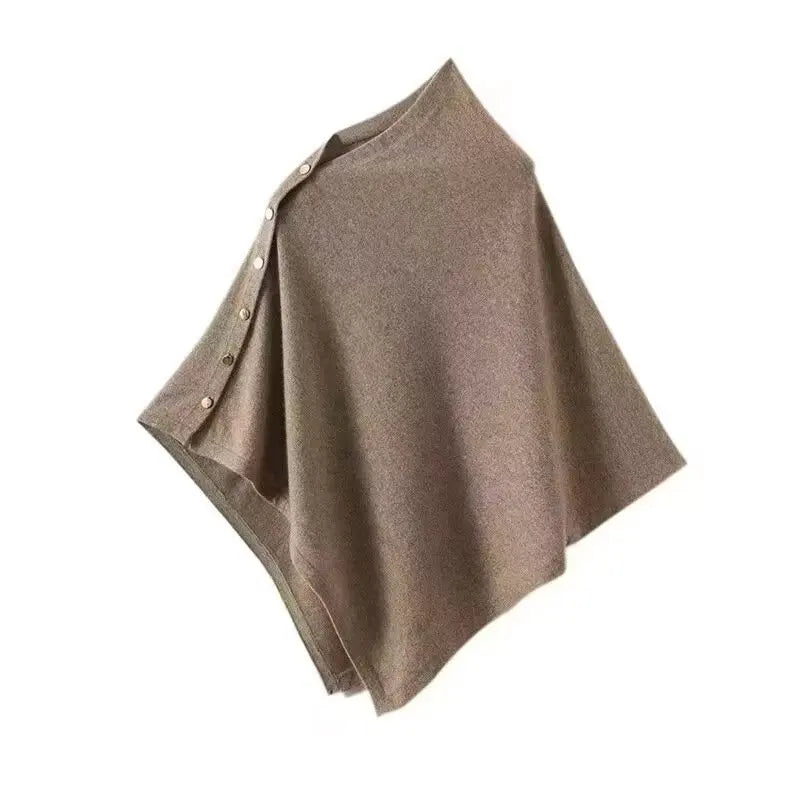 Poncho-inspired asymmetric shawl