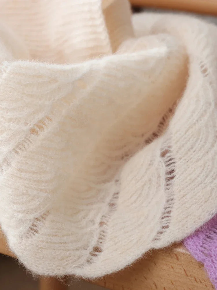 Pure wool knit shawl