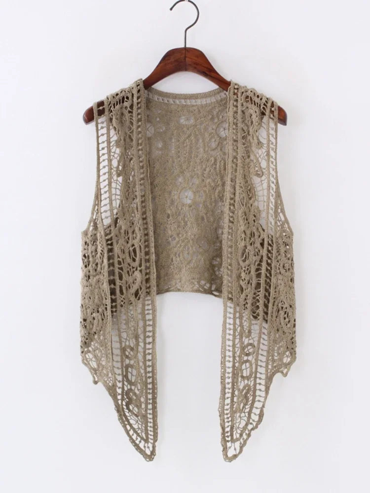 Asymmetric knit vest