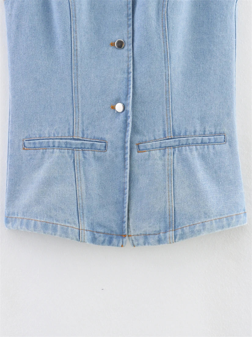 Casual denim vest