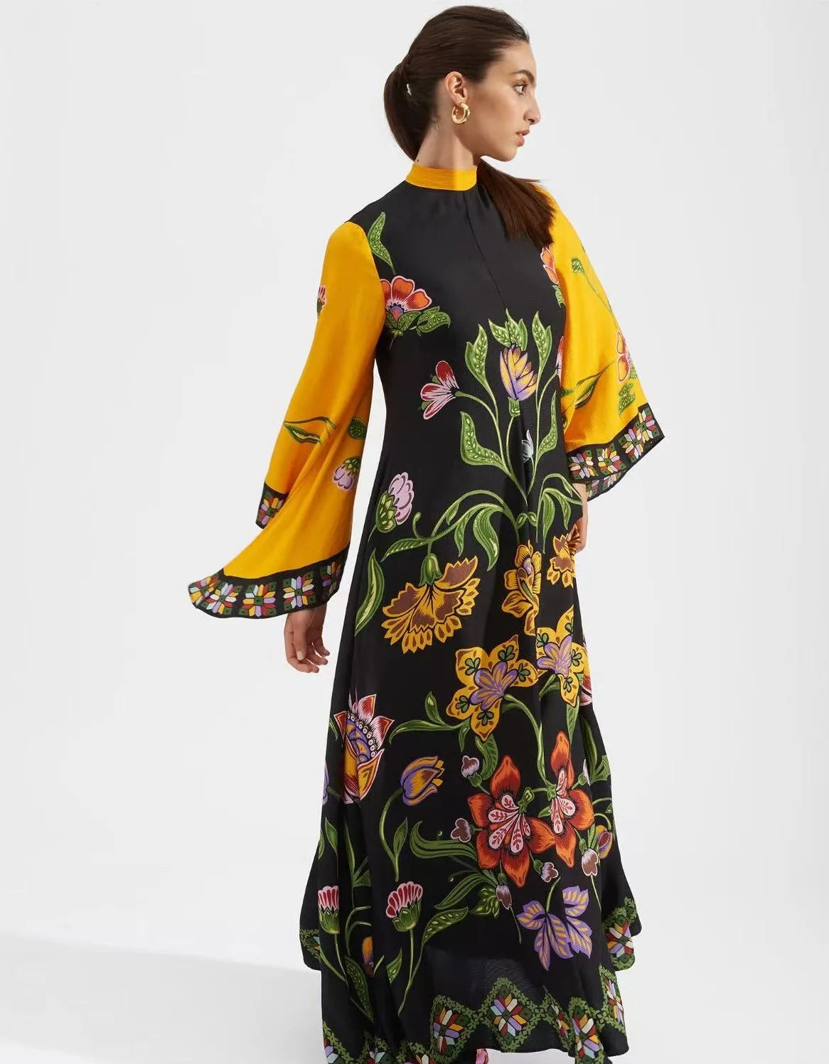 Vintage printed ankle-length dresses