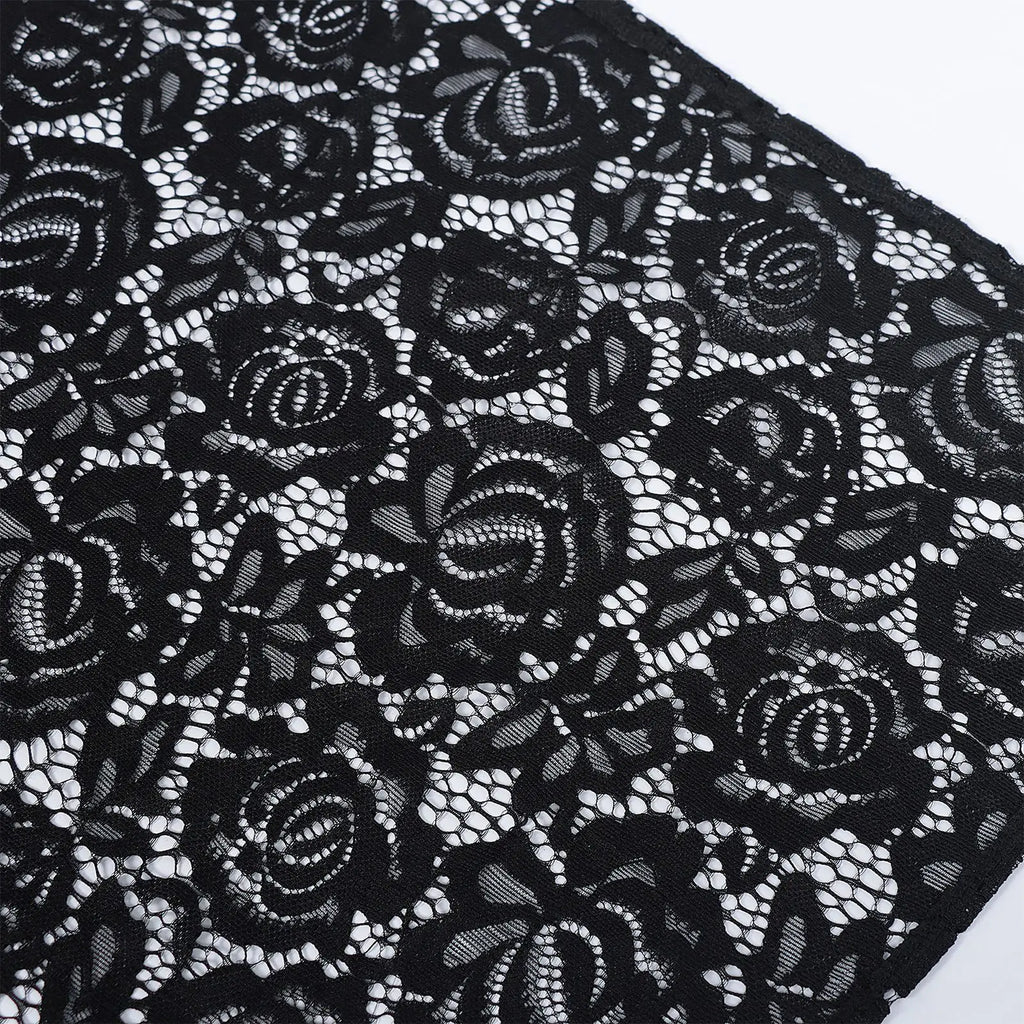 Long hooded lace cape