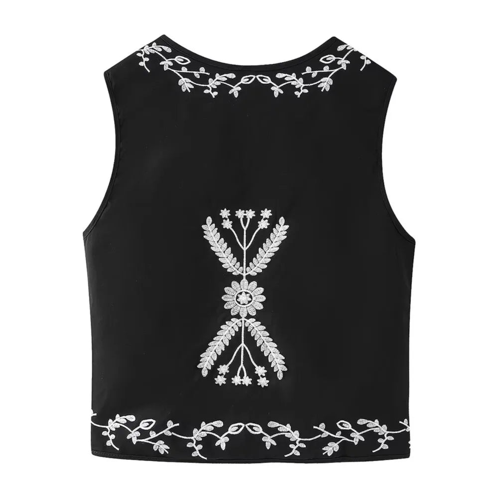 Bohemian embroidered vest