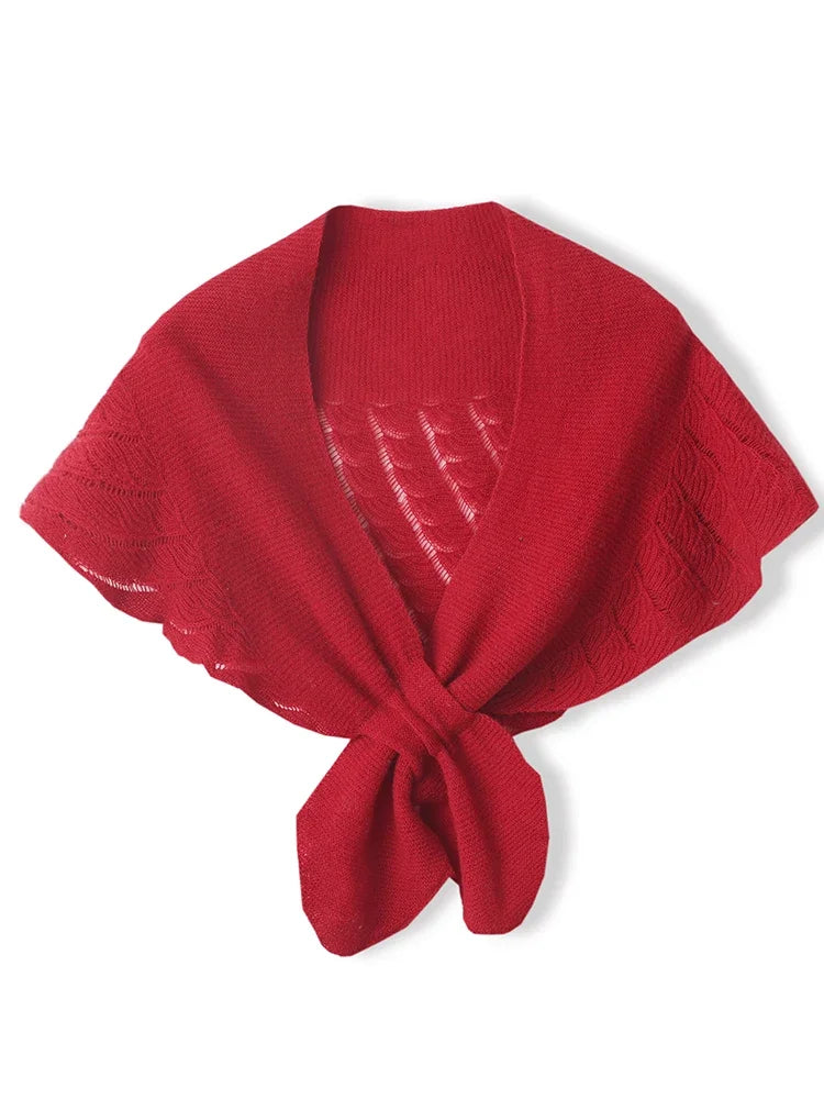 Pure wool knit shawl