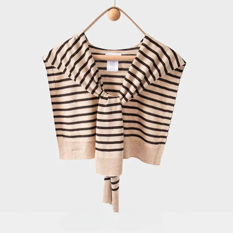 Striped knit shawl