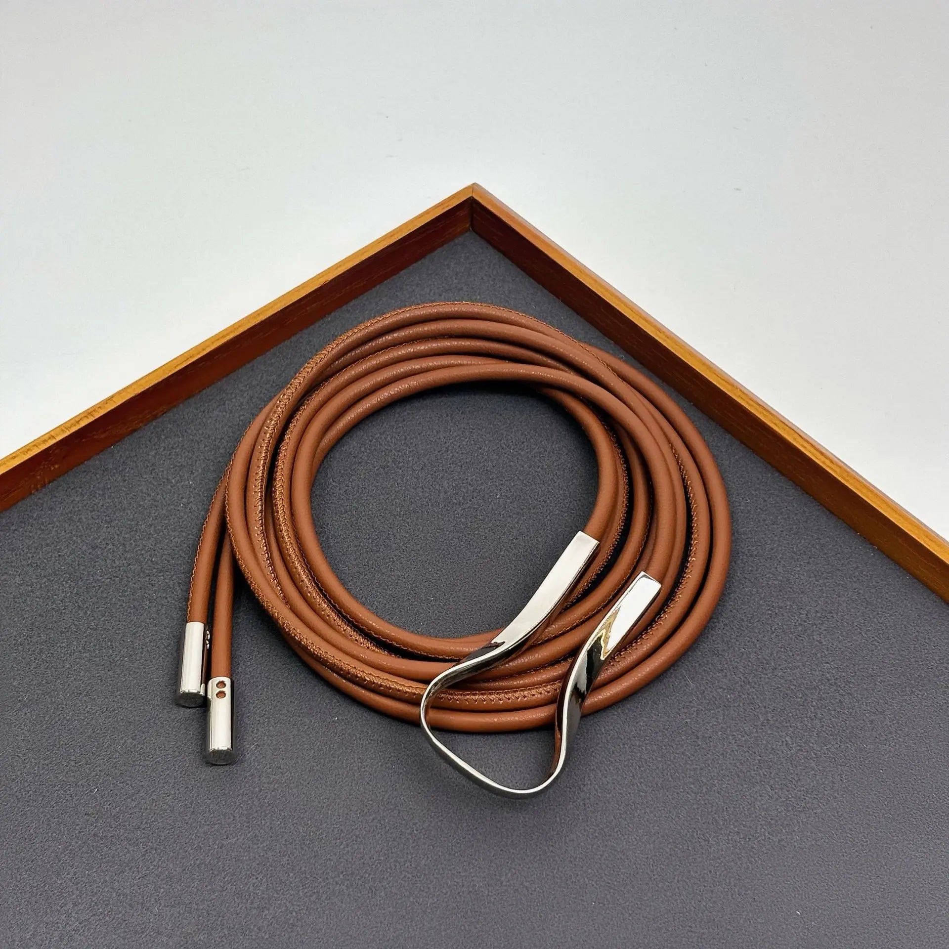 Minimalist thin PU leather belt