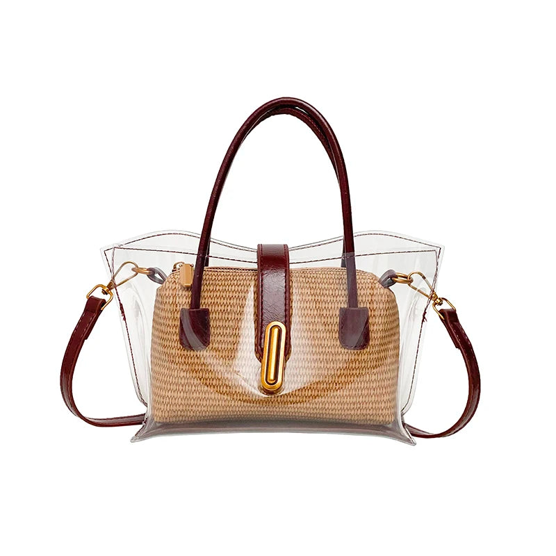 Transparent top-handle bag