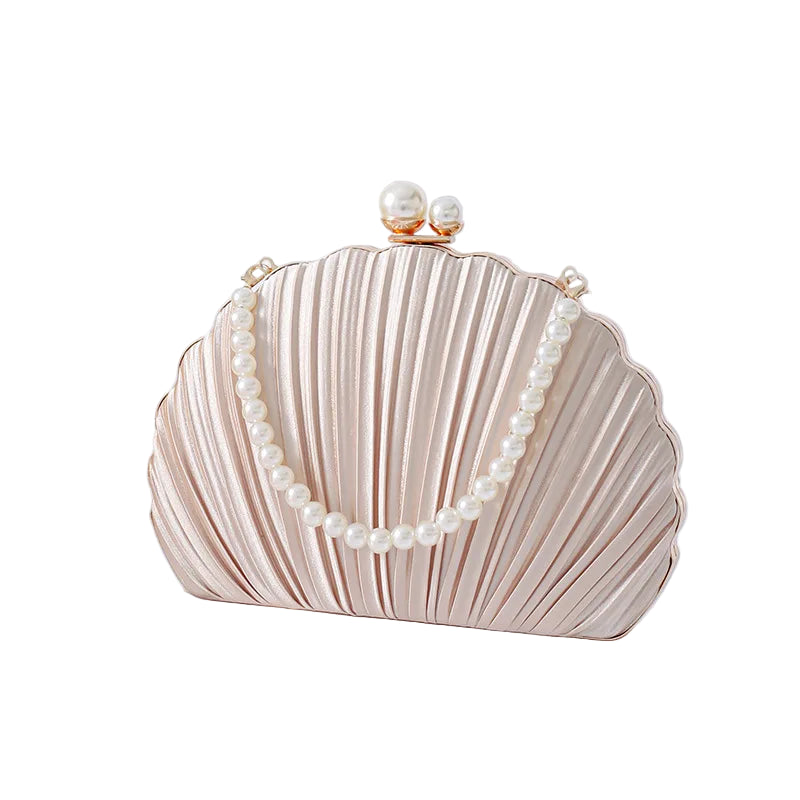 Classic fold silk seashell bag