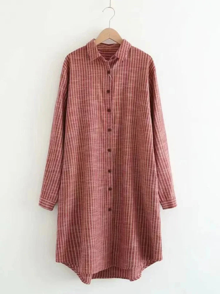 Oversize polo collar blouse